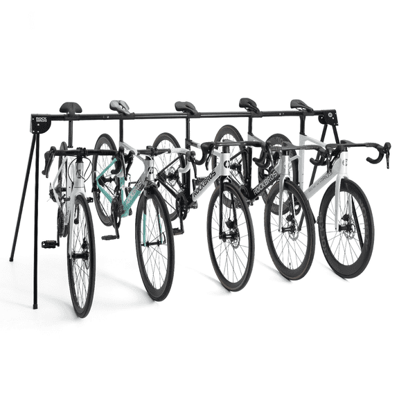 ROCKBROS Outdoor Bicycle Parking Rack,5 Bikes Hanging Stable Triangular Stability Support 120KG Easy Foldable Set Up Storage Bike Rack