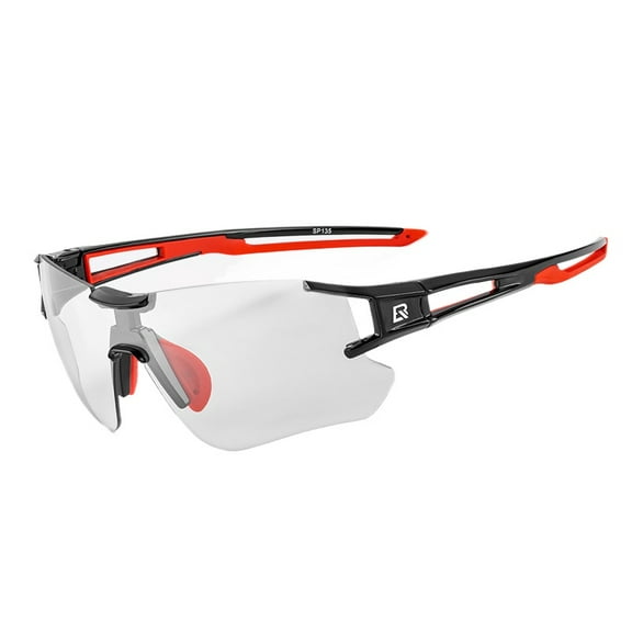 ROCKBROS Outdoor Sports Cycling Photochromic Sunglasses Rimless Lightweight High Elasticity Impact Resistance with Built-in Myopia Frame Rubber Stitching Sunglasses