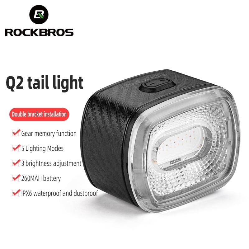 Adjustable Rear Light ROCKBROS Q2 Bicycle Tail Light Cycling Light with 5 Light Modes ...