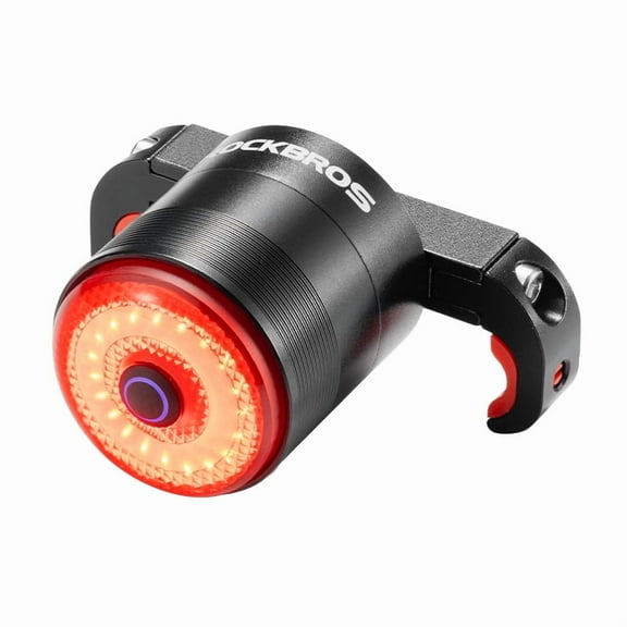 ROCKBROS Q5 Mini Bicycle Tail Light with Brake Sensoring 5 Lightin Gear 250mAh CNC IPX6 Waterproof & Dustproof for Road Bike/Moutain Bike MTB Night Ride