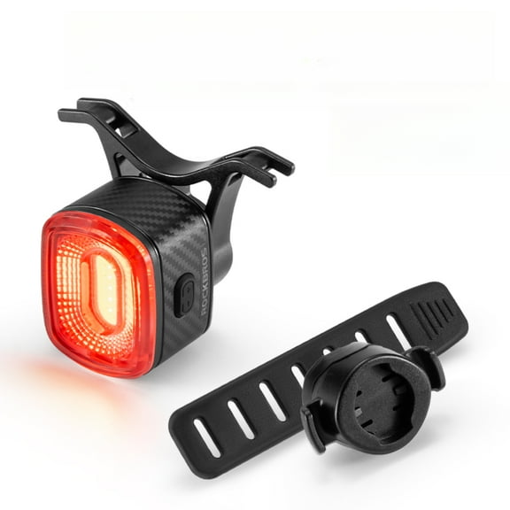 ROCKBROS R4 Co-Frequency Bike Tail Light Cycling Lamp Rear Brake Light,Brake/Vibration/Photosensitive Sensing Sync 5 Light Modes 260mAh Waterproof Adjustable Cycling Taillight Night Ride