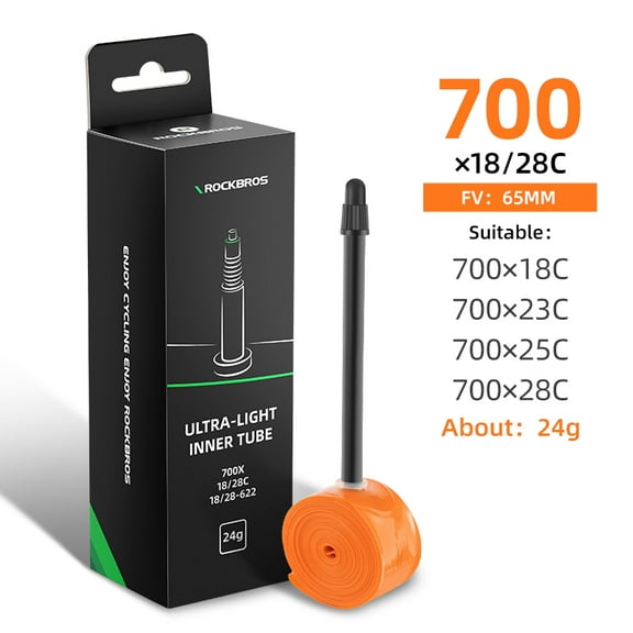 ROCKBROS Racing Type Road Bicycle Inner Tube,Lightweight 700*18-28C/32C Tire Size available,TPU Presta Valve 65/85mm Specifications