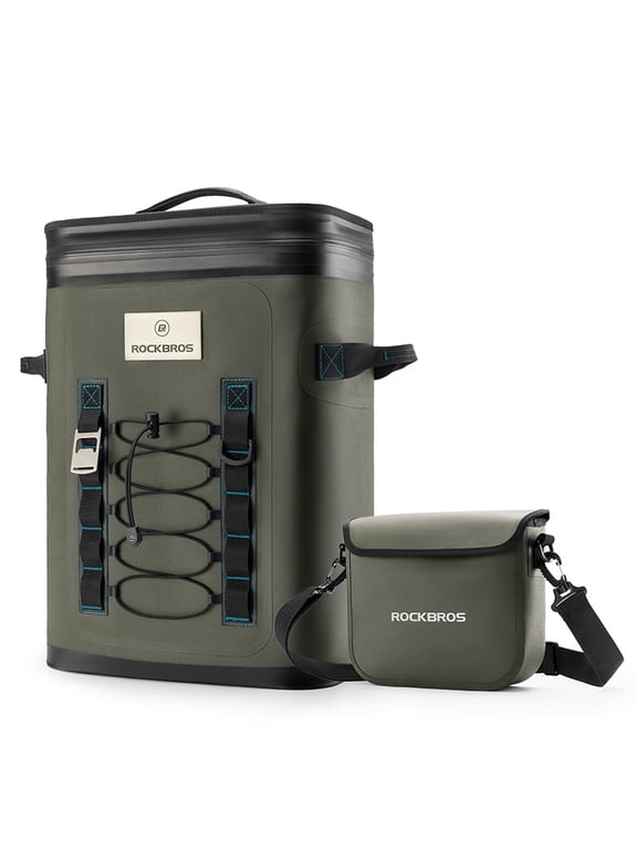 Cooling Storage Backpack 20L Capacity Bag with Matching Small Satchel(2.5L) Ice Cooling for Hiking/Camping/Picnic/Outdoor Activities