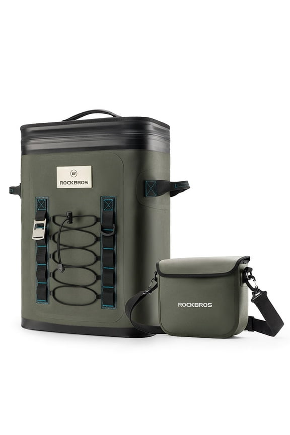 Cooling Storage Backpack 20L Capacity Bag with Matching Small Satchel(2.5L) Ice Cooling for Hiking/Camping/Picnic/Outdoor Activities