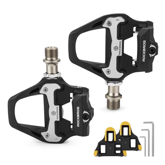 ROCKBROS Road Bike Pedals Lightweight Clipless Bicycle Pedals with Cleats Set Compatible with SPD-SL System