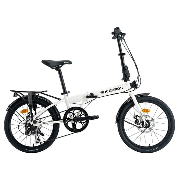 ROCKBROS SKN 20 Inch Folding Bike 7 Speed Steel Frame Disc Brake with Rear Rack
