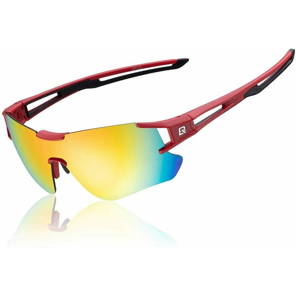 ROCKBROS Outdoor Sports Cycling Polarized Sunglasses Frame-less Glasses Lightweight High Elasticity Impact Resistance with Built-in Myopia Rubber Frame Stitching Sun Glass