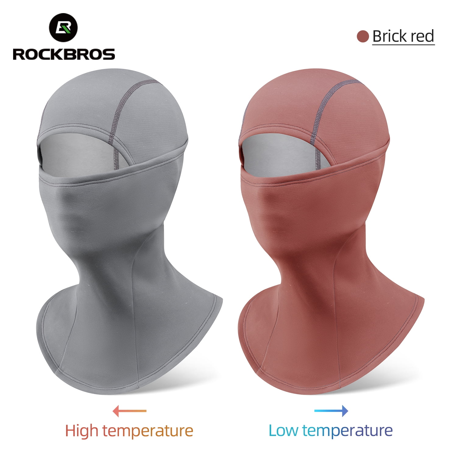 ROCKBROS Winter Fleece Head Covers Cycling Balaclavas Thermochromic Full-streth Comprehensive Protection Breathable Face Cover
