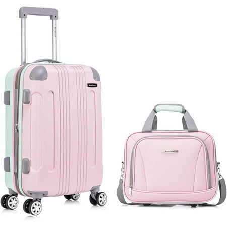 Rockland London Hardside Spinner Wheel Luggage, Carry-On 20-Inch and Tote 14-Inch, Mint