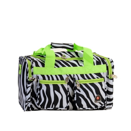 Rockland 19" Tote Bag, Lime Zebra