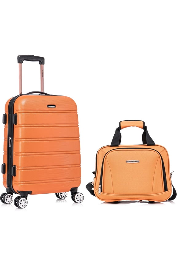 Melbourne Hardside Expandable Spinner Wheel Luggage, Carry-On 20-Inch and Tote 14-Inch, Orange
