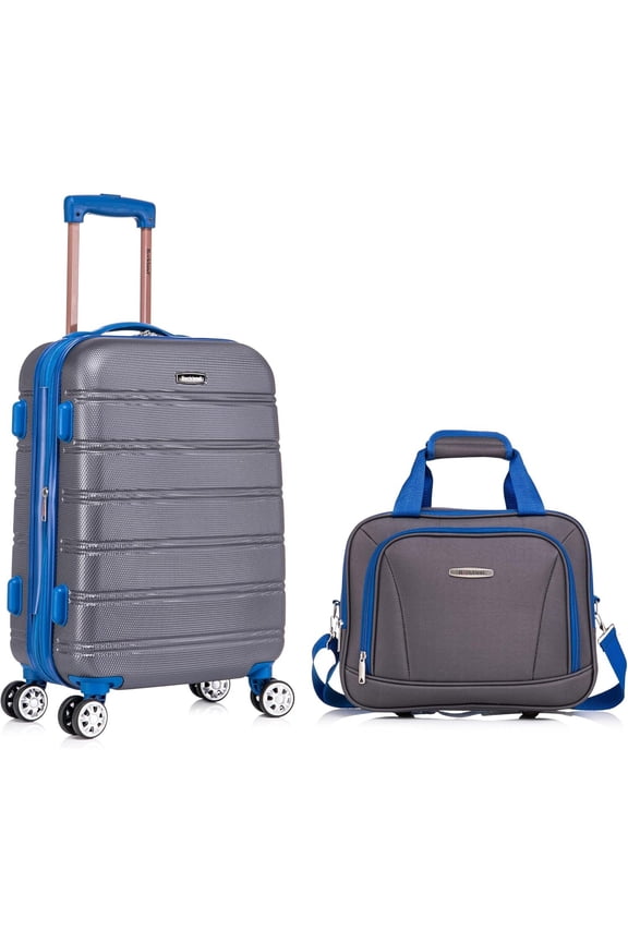 Melbourne Hardside Expandable Spinner Wheel Luggage, Carry-On 20-Inch and Tote 14-Inch, Grey