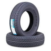 ROCKMAN Heavy Duty Trailer Tire ST205/75R15 10-Ply Load Range E 111M 2400lbs Steel Belted Radial 11172, Set2