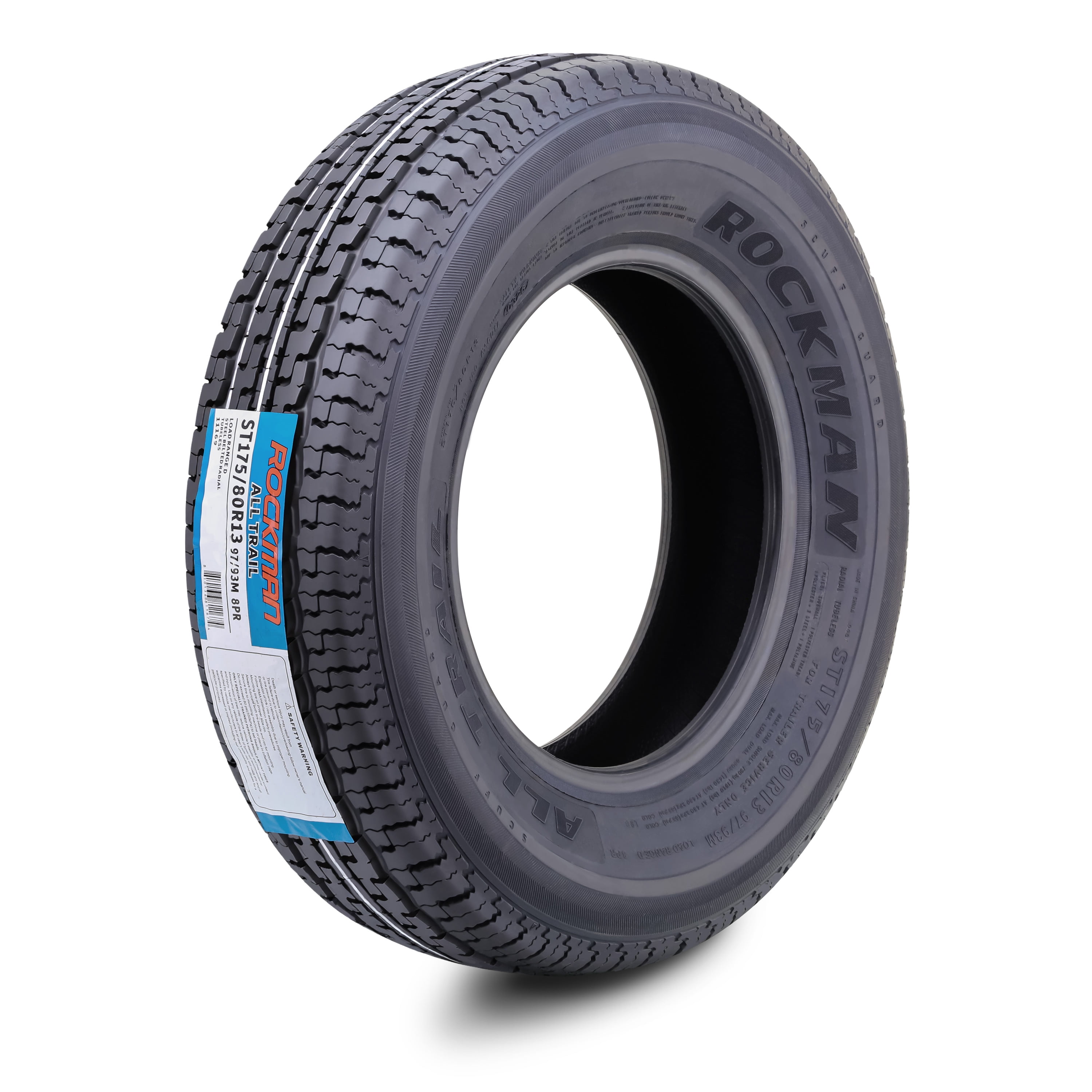 ROCKMAN Trailer Tire ST175/80R13 8-Ply Load Range D 97M Steel Belted Radial 11169, Set 1