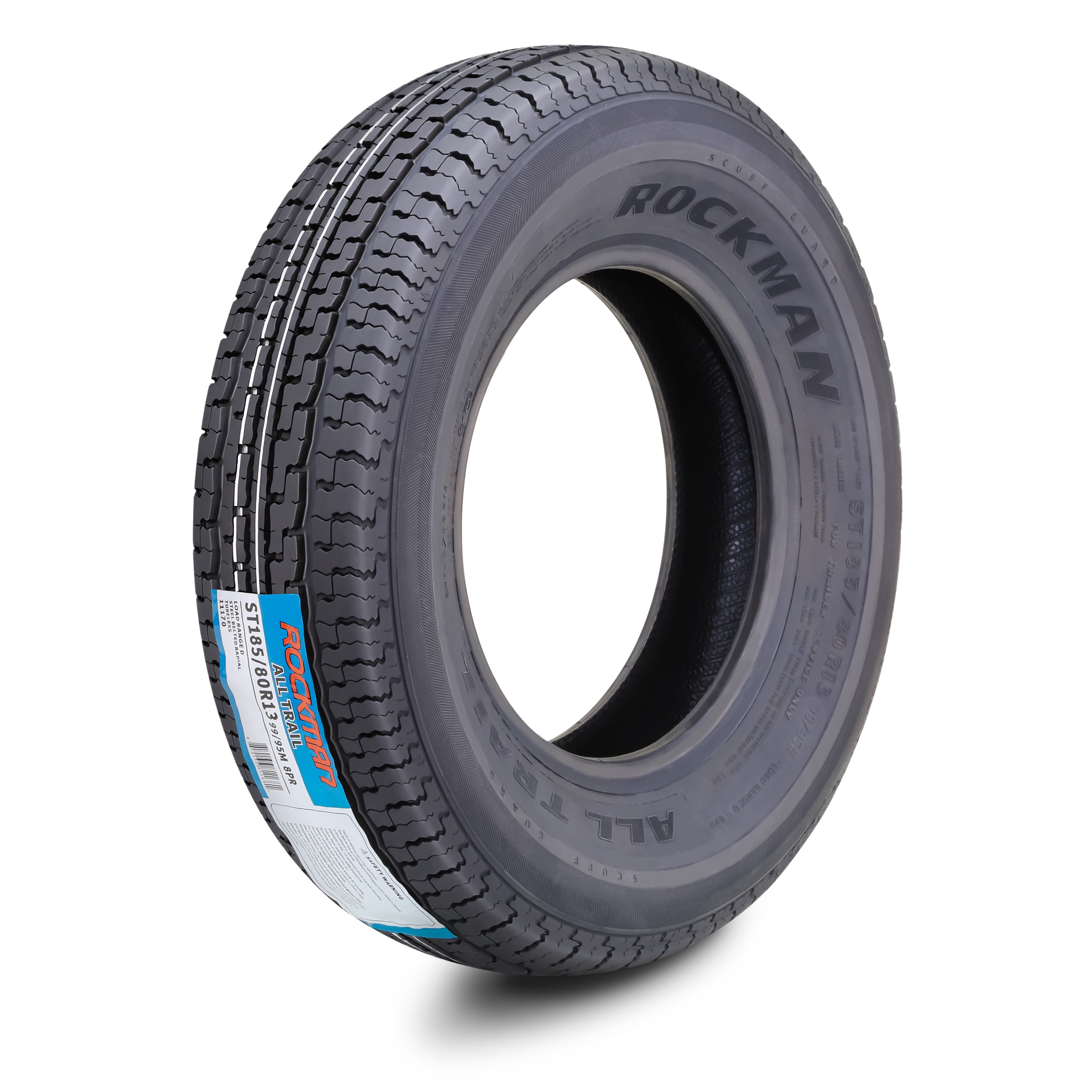 ROCKMAN Trailer Tire ST185/80R13 8-Ply Load Range D 99M Steel Belted Radial 11170, Set1