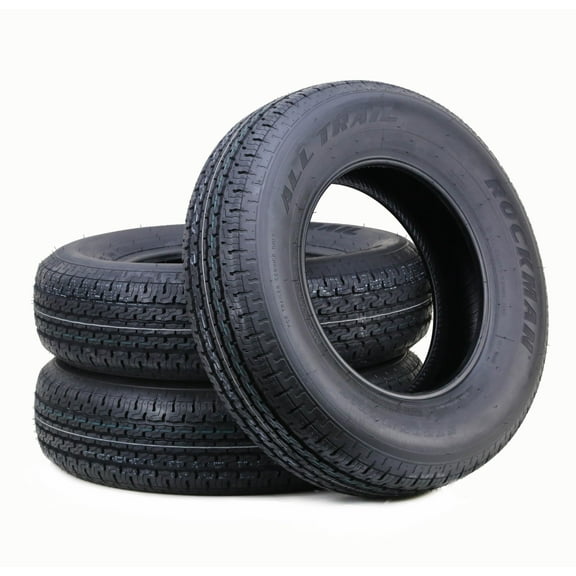 ROCKMAN Trailer Tire ST205/75R15 8-Ply Load Range D 107M Steel Belted Radial 11166, Set3