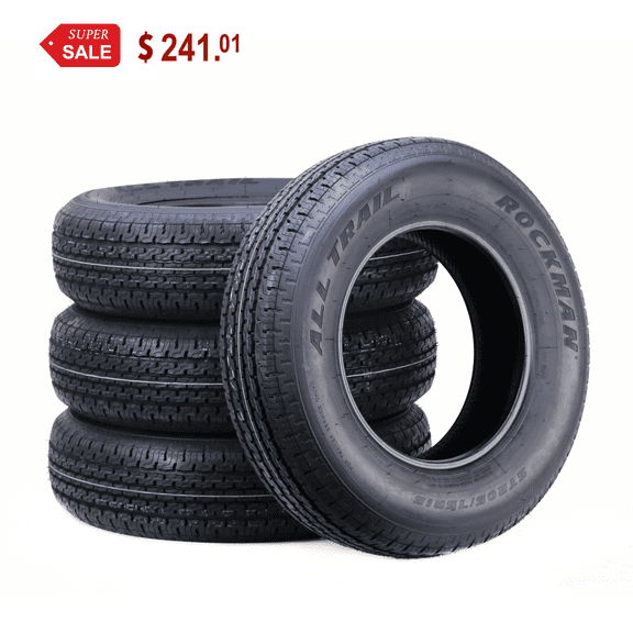 ROCKMAN ST205/75R15 8-Ply Load Range D 107M Steel Belted Radial 11166 Trailer Tire, Set of 4