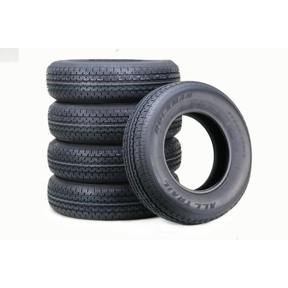 ROCKMAN Trailer Tire ST205/75R15 8-Ply Load Range D 107M Steel Belted Radial 11166, Set5