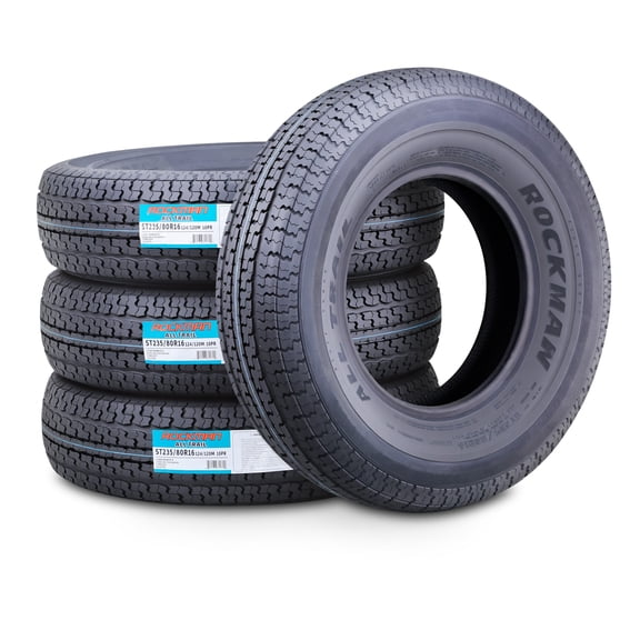ROCKMAN Trailer Tire ST235/80R16 10-Ply Load Range E 124M Steel Belted Radial 11173, Set4