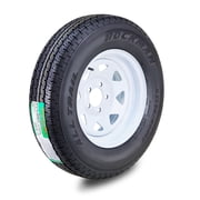 ROCKMAN Trailer Tire Wheel Assembly ST175/80R13 6-Ply C 91M 5 Lug on 4.5" PCD White Spoke Rim
