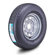 ROCKMAN Trailer Tire Wheel Assembly ST215/75R14 8-Ply D 108M 5 Lug on 4.5" PCD Silver Mod Rim
