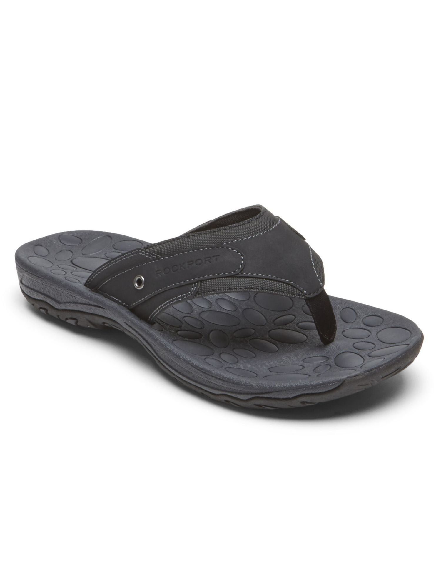 Rockport Mens Hayes Faux Leather Slip-On Flip-Flops  display picture 2