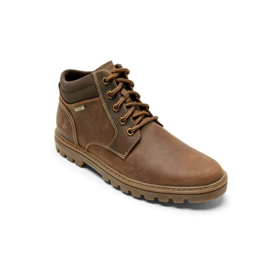 ROCKPORT Mens Brown Cushioned Waterproof Slip Resistant Weather Or Not Round Toe Block Heel Lace-Up Leather Boots Shoes 9.5 W