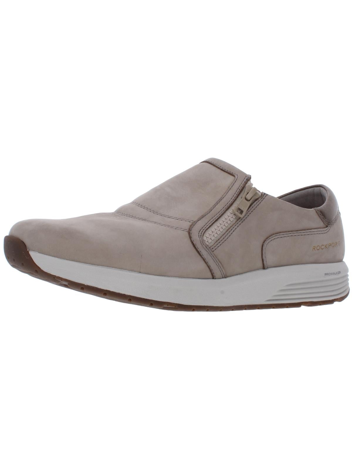 ROCKPORT Womens Beige Stretch Panel Slip Resistant Comfort Trustride Prowalker Round Toe Zip Up Leather Athletic Walking Shoes 7