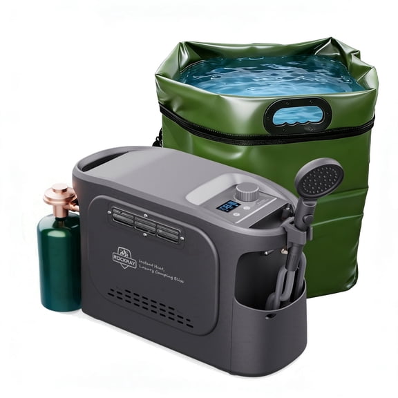 ROCKRAY Portable Propane Water Heater for Camping,Instant Hot Water Heater with 5200mAh Battery,Max 180 Mins Runtime, Outdoor Shower for RV, Cleaning & Pet Washing
