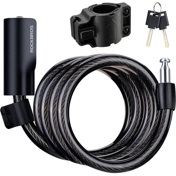 ROCKRBOS Bike Cable Lock with 2 Keys ABS Lock Shell Cable Lock for Bicycle Scooter Gate