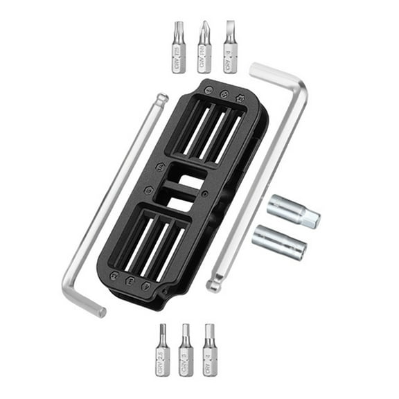 ROCKROK 10 in 1 Bicycles Maintenance Wrench Pocket Size Heavy Duty Bikes Multiple Tool