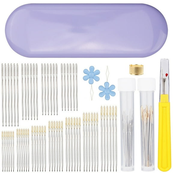 ROCKROK 11 Different Sizes Stainless Steel Needle with Ripper, Thimble, Threaders