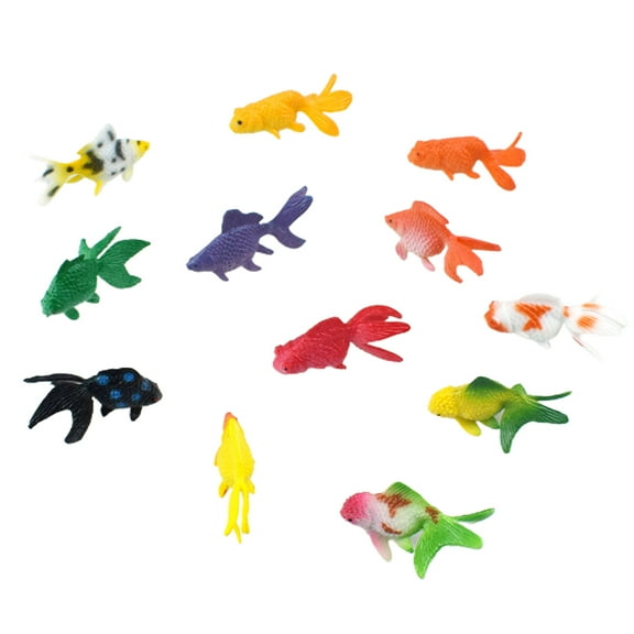 ROCKROK 12 Pcs/Set Soft PVC Goldfishes Models Epoxy Filling Material Crystal Ocean Resin 3D Mini Fish Modeling Filler