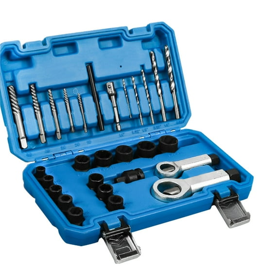 ROCKROK 28Pcs Impact Damaged Bolt Nut Screw Remover Extractor Socket Tool Kit Removal