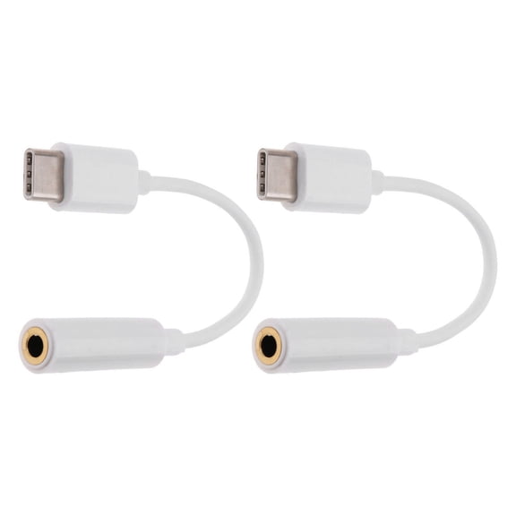 ROCKROK 2Pcs Type C to 3.5mm Adapter Cable Male to Female Connectors Converter Wire Line for Tablets Phones Laptops