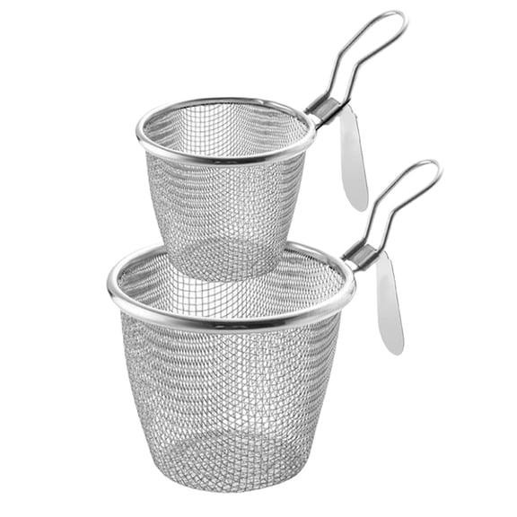ROCKROK 304Stainless Steel Deep Colander Strainer with Handle for Frying and Steaming