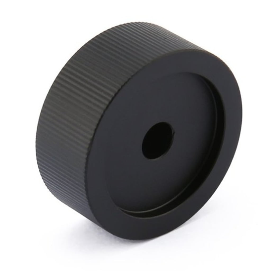 32mm Black Aluminum Alloy Volume Control Knob - Frosted Finish For 6mm Shaft Potentiometers - Includes Wrench & Screw