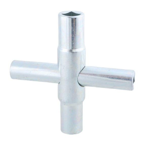 ROCKROK 4 Way Sillcock Key Steel Water Key with 4 Way Utility Meter Key Faucet