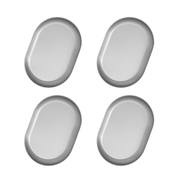 ROCKROK 4PCS Shallow Plates 304stainless Steel Texture Reusable for Kitchen and Dining