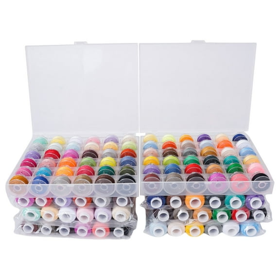 ROCKROK 72Pcs Polyester Thread Colored Sewing Thread Sewing Machine Bobbin Thread Set