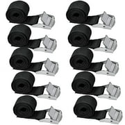 ROCKROK Black Lashing Straps Tie-down Straps with Zinc Alloy Cam Buckle PP Ribbon