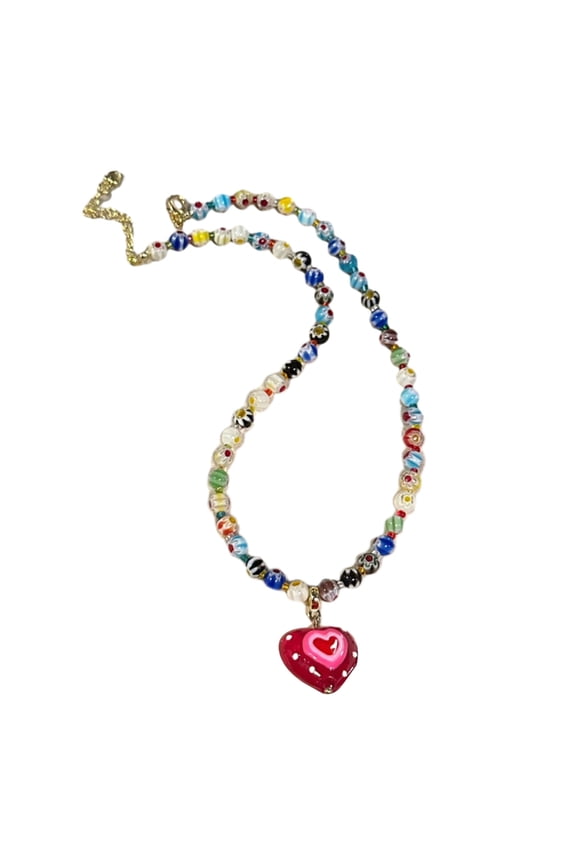 Coloured Glaze Necklace Handmade Bohemian Seed Bead Necklace Clavicle Necklace