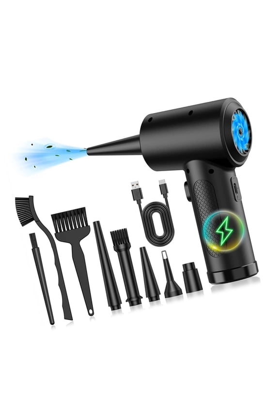 Compressed Air Duster 50000RPM Electric Air Duster with LED Light for Keyboard