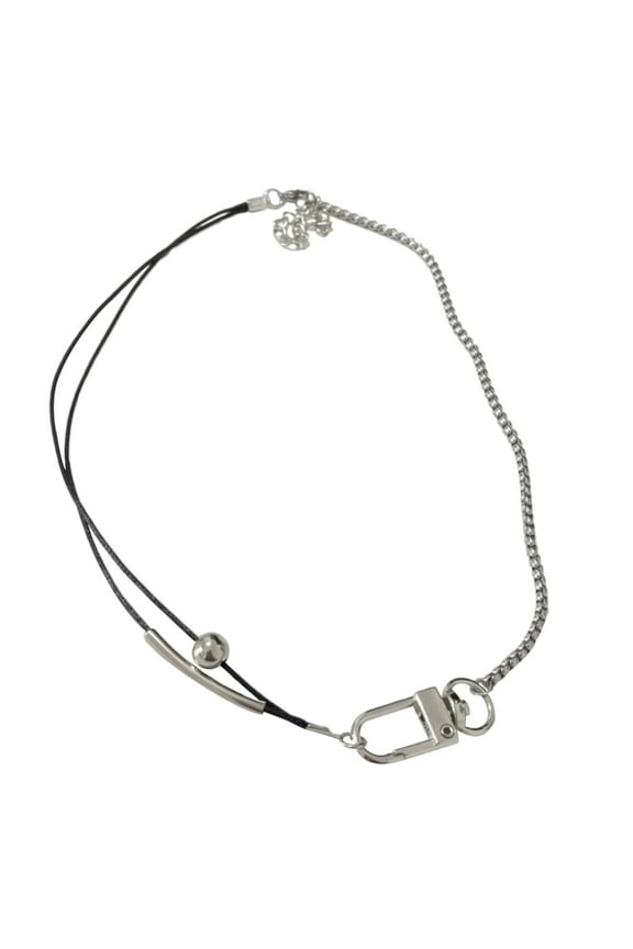 Cool Punk Black Rope Metal Buckle Collar Choker Jewellery for Women