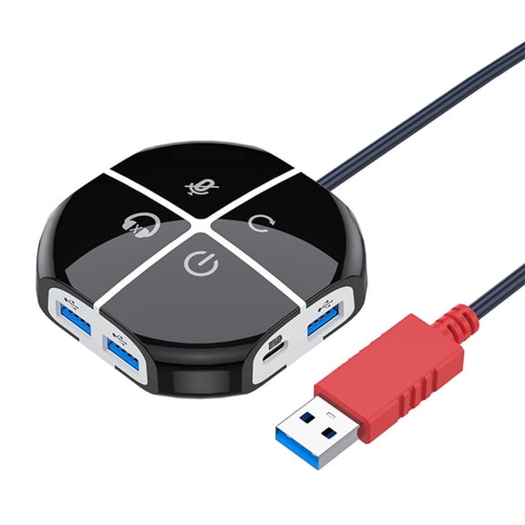 ROCKROK Desktop Computer Power Switches Desktop Computer Case Reset Switches Button With 2 USB And Sound Port for Home