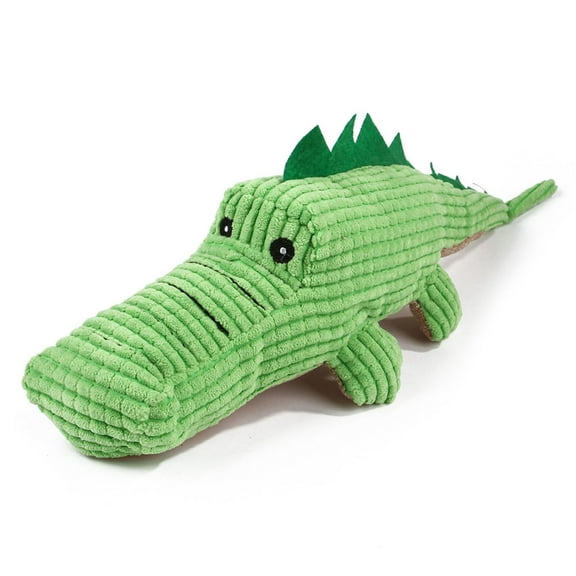 ROCKROK Dog Toys Squeak Interactive Plush Alligator with Uneven Surface Bright Green