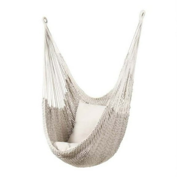 ROCKROK Mesh Hammock Chair Porch for Seat Woven Hanging Rope String Netted Swing Outdoor Indoor Garden Furniture for Yard Bedroom Patio Decoration