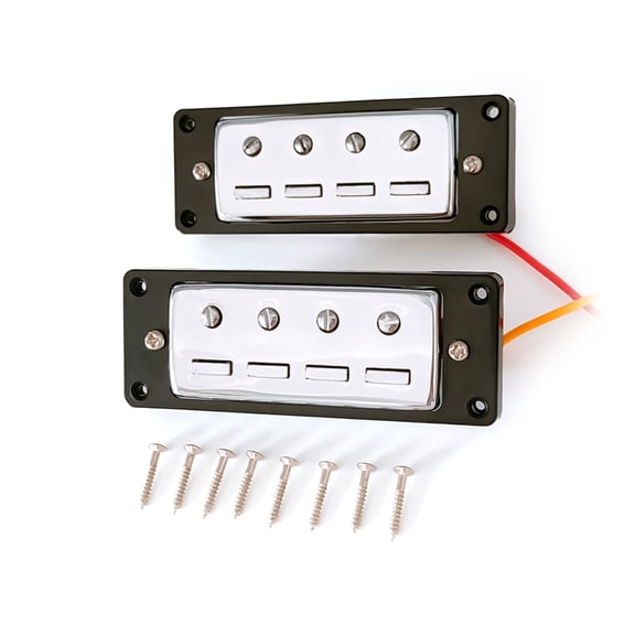ROCKROK Mini Double Coil Pickup with Black Rings Mounting Accessories for Electric Bass