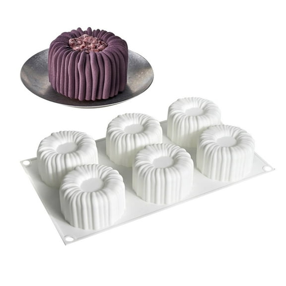 ROCKROK Multipurpose 6 Cavity Silicone Mousse Cake Molds For Easily Baking And Treats