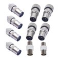 ROCKROK Pack of 10pcs Coaxial Cable Adapters Male & Female Connectors ...